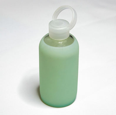 Mint green glass drink bottle
